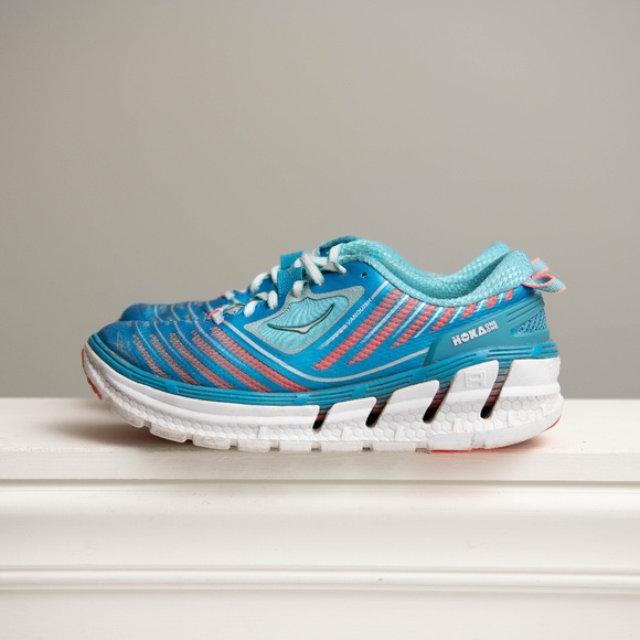 HOKA Vanquish Shoes Womens Size 9 Blue Coral Running Shoes Chunky Cushioned - Picture 3 of 7